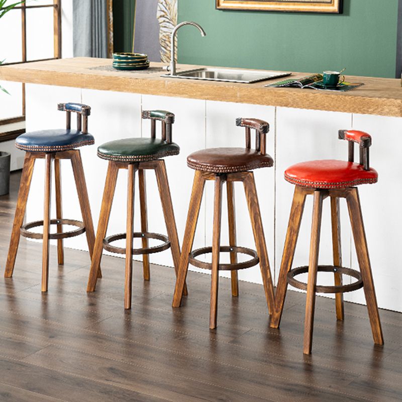 Modern Wooden Barstool Fabric Cushion in Matte Finish for Indoor