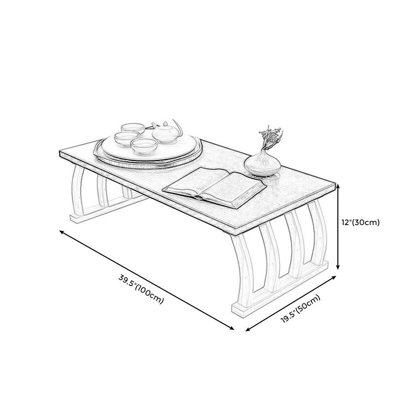 Nordic Rectangular Coffee Table 12.2-In Wooden Sled Cocktail Table