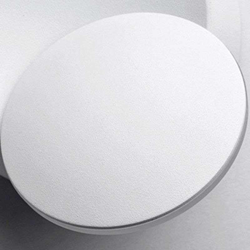 Round Disc Shape Wall Lamp Modern Style Acrylic 1 Light Sconce in White