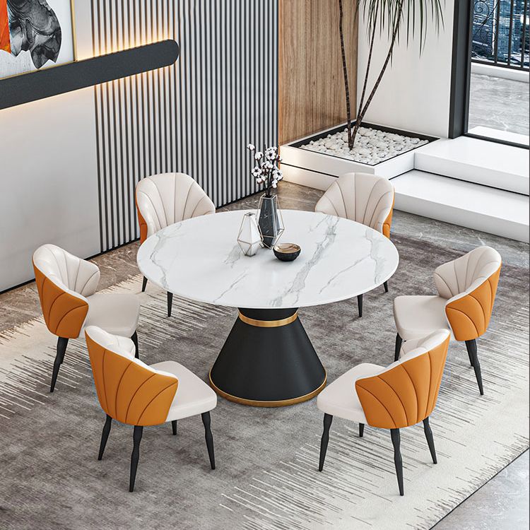 1/2/7/9 Pcs Metal Contemporary Dining Room Set with Round Table Dinette Set