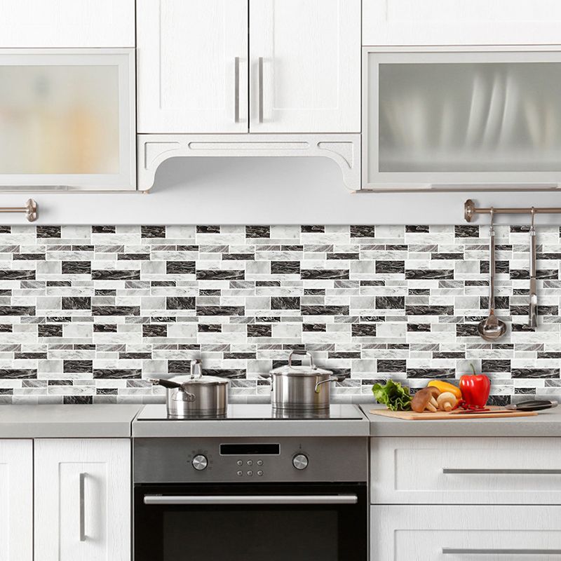 Farmhouse Faux Marble Brick Wallpapers Grey Mosaics Wall Covering, Pick Up Sticks