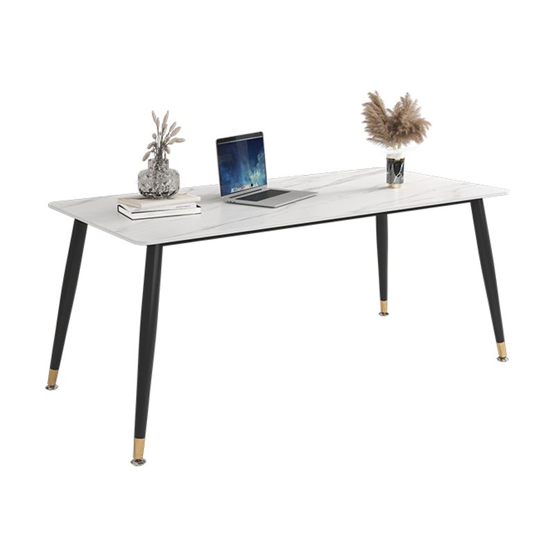 Traditional Luxury Dining Table Sintered Stone Rectangle 4 Legs Table for Home