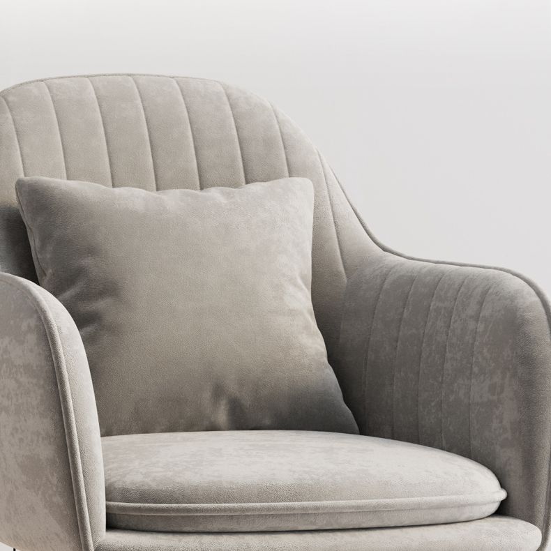 Fauteuil de salle à manger scandinave en flanelle, chaise de salle à manger de couleur mate à dossier solide
