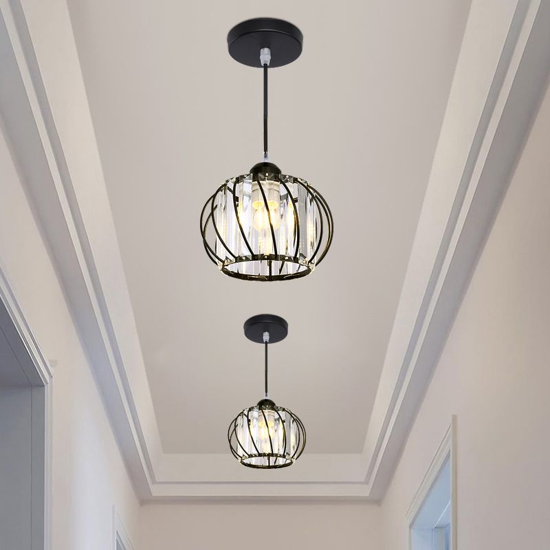 Lampada a sospensione sferica a sospensione modernismo cristallo a 1 lucciola lampada a goccia