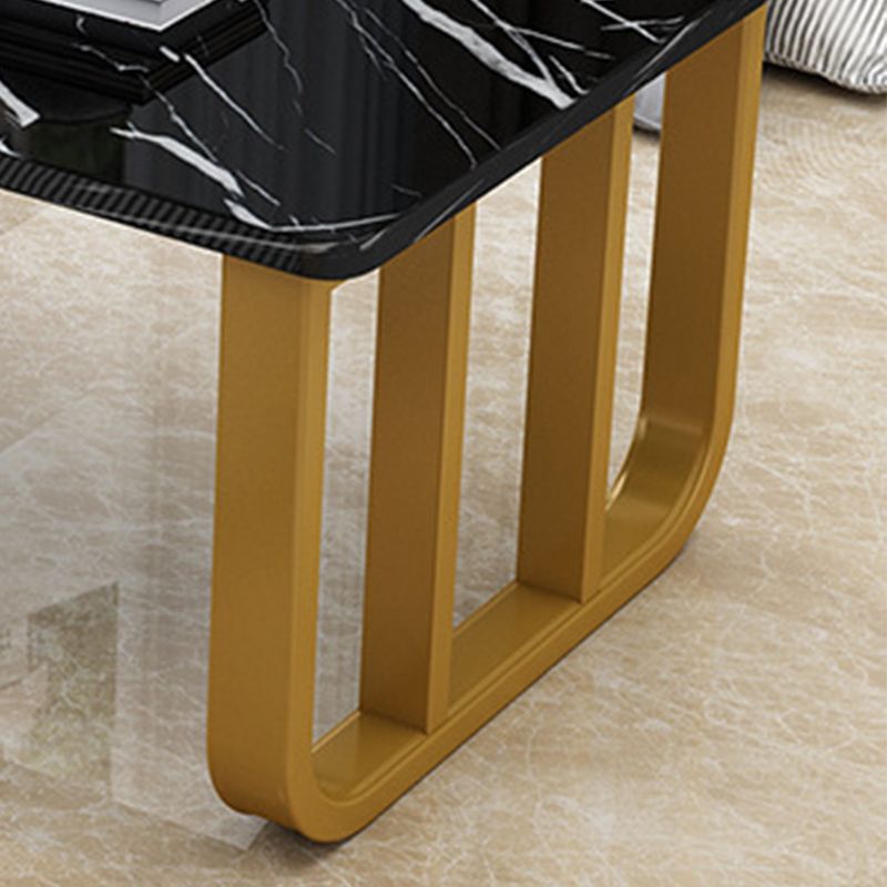 Contemporary Rectangular Coffee Table Faux Wood Sled Cocktail Table
