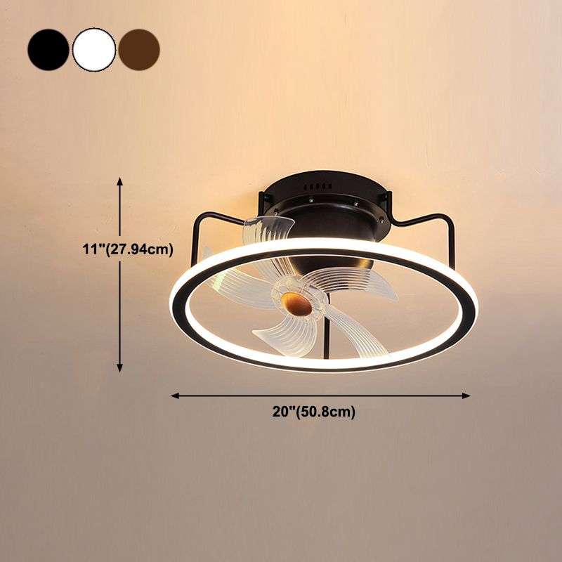 Modern Style Ceiling Fan Lighting Metal 1 Light Ceiling Fan Lamp for Bedroom