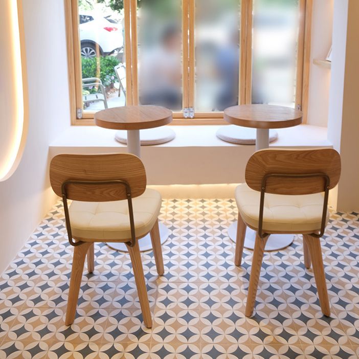 Silla de comedor tradicional de madera, cafetería, silla lateral de comedor sin brazos con respaldo abierto (juego de 2)
