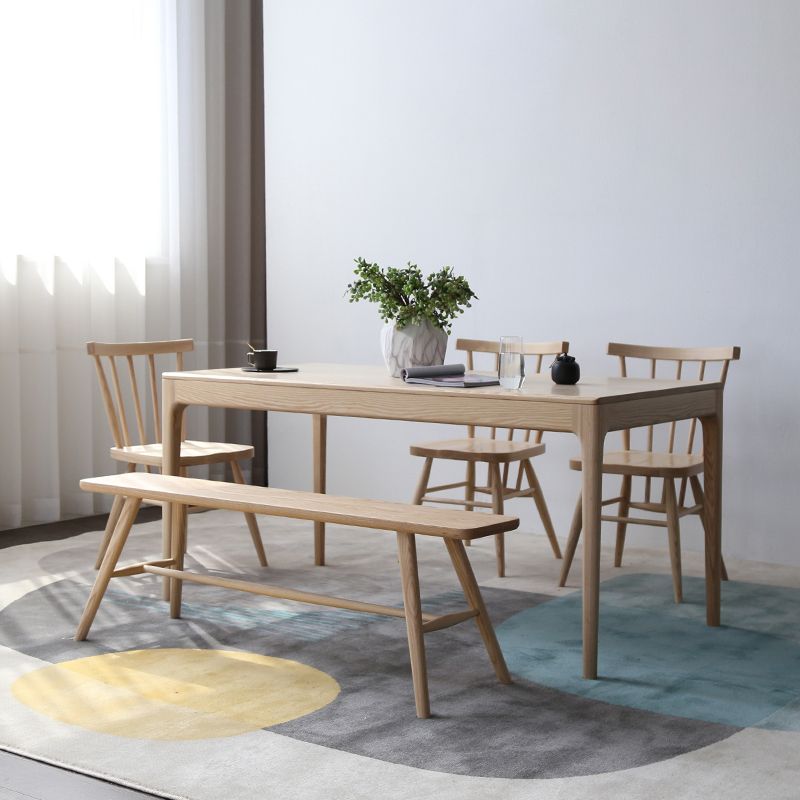 Modern 1/4/5 Pieces Dining Set Ash Wood Dining Table set with Windsor Chairs