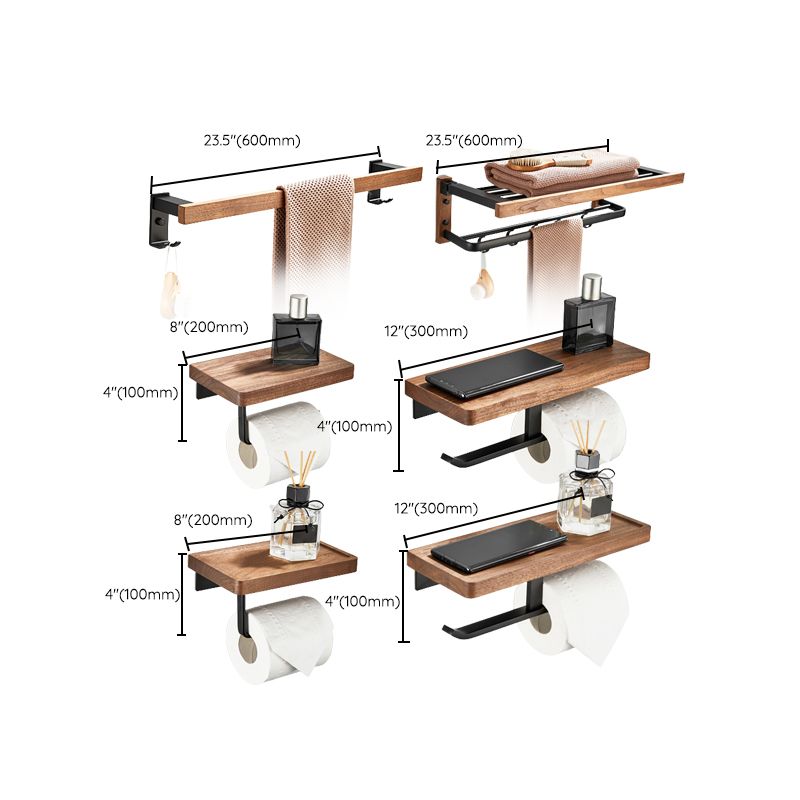 Walnut Bathroom Set Black Metal Bathroom Accessories Hardware Set