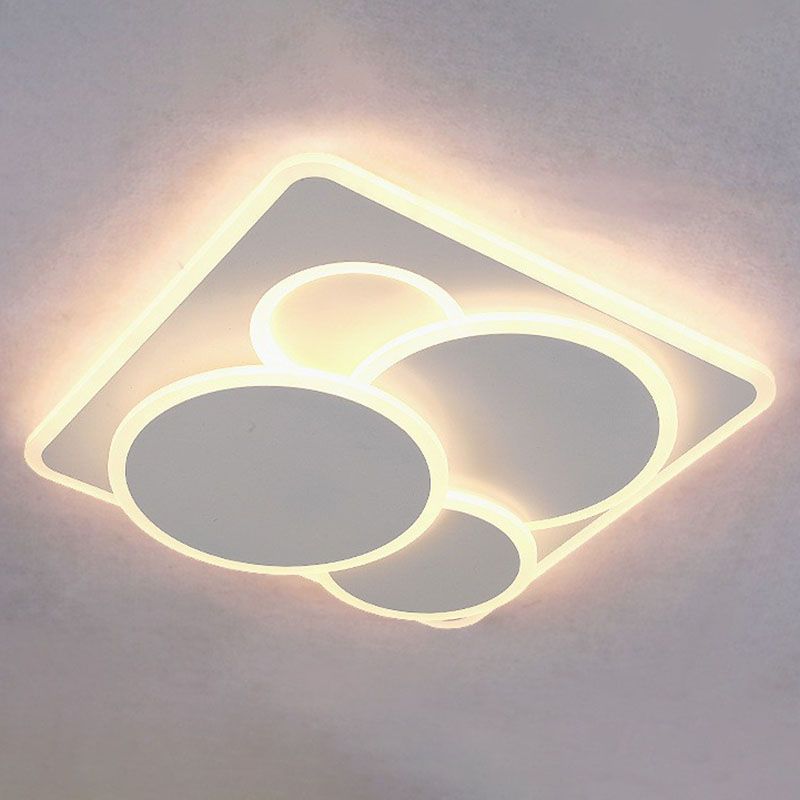 Illuminazione a soffitto artistica bianca LED della luce di flusso geometrica acrilica per il soggiorno