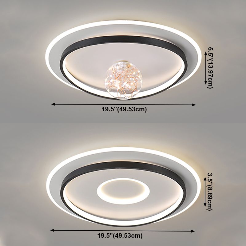 Round Shape LED Sky Star Ceiling Lamp Modern Iron 3 Lights Flush Mount for Study
