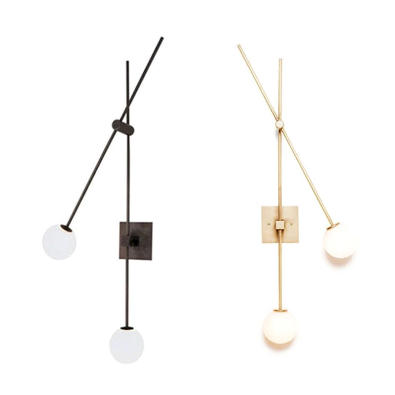 Lampada da parete in stile nordico a 2 luci con latte sfumatura sfumatura Minimalismo Linea lunghe strisce Lampada Posta Sconceo Luci