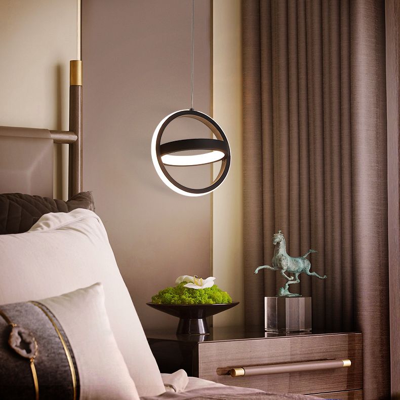 Geometrical Shape LED Pendant Lamp Modern Minimalist Metal Hanging Lamp for Living Room