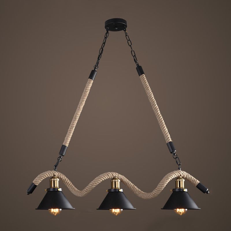 Industrial Hanging Ceiling Light Metal Pendant Lighting Fixtures in Black Finish