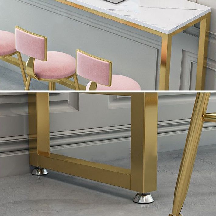 White Bar Table Traditional Luxury Rectangle Bar Table with Trestle Base