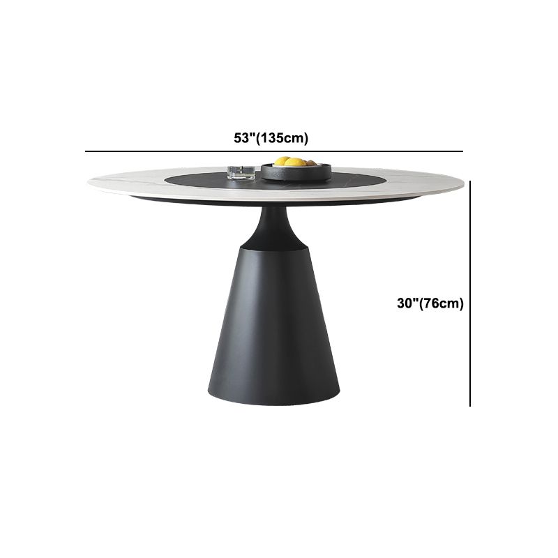 Contemporary Sintered Stone Round Table Set 1/4/7 Pieces Dining Set