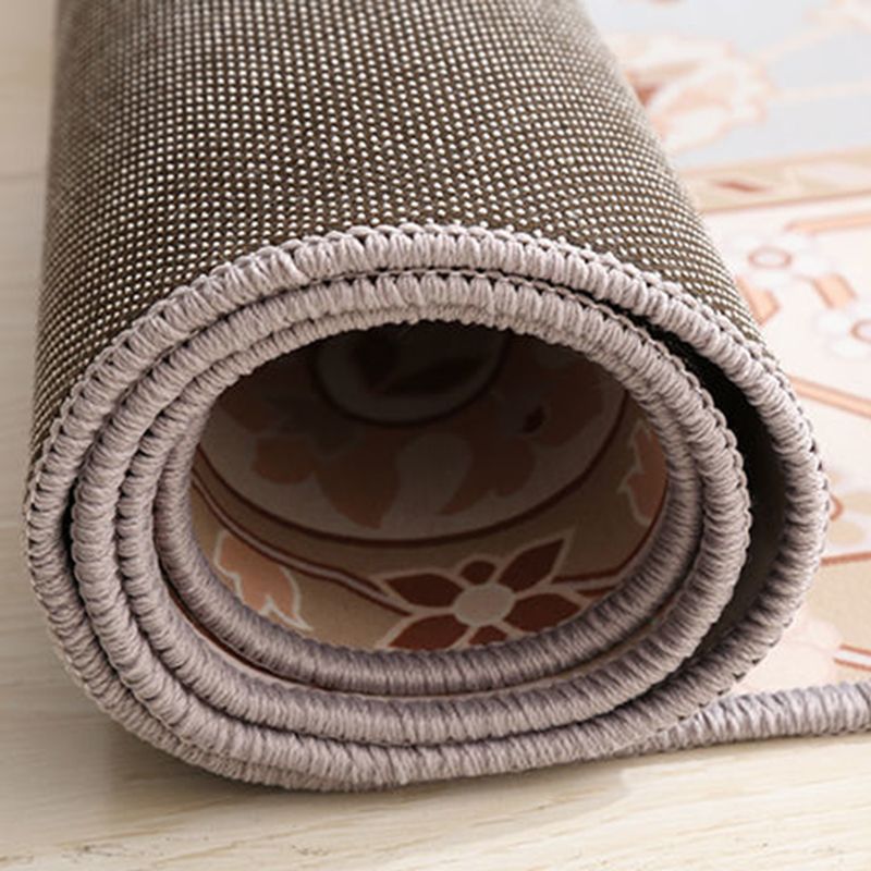 Light Color Bohemian Area Carpet Polyester Southwestern Print Indoor Rug Anti-Slip Backing Carpet for Living Room