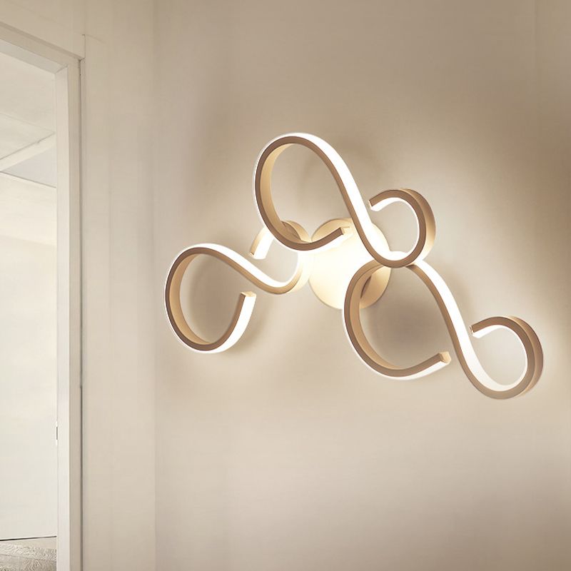 17 "/27.5" H Sala de espiral Sala de pared Spliques Ligos acrílicos LED moderno de iluminación de pared en blanco