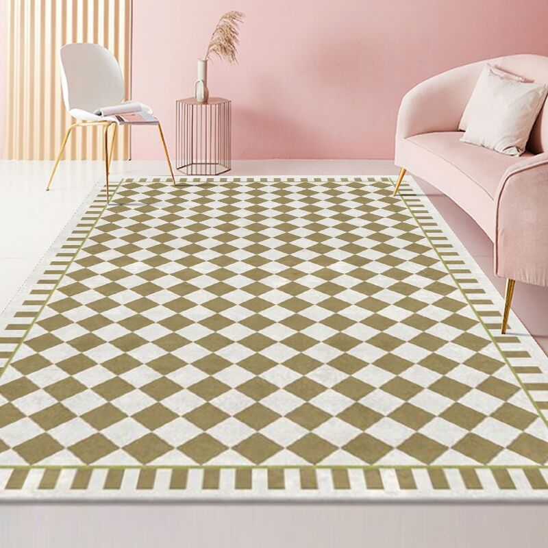Lattice Pattern Rug Modern Style Rectangle Stain Resistant Shape Rug for Home Decor