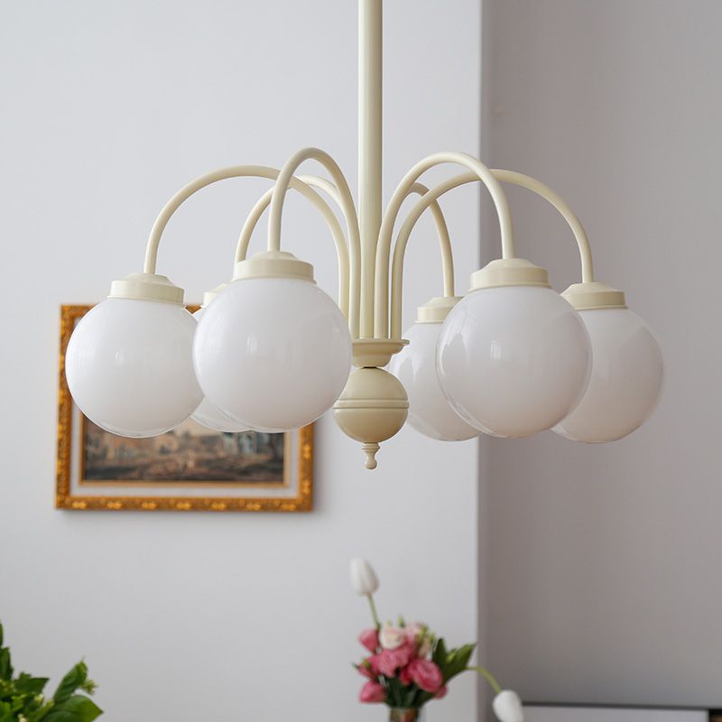 Modern Metal Chandelier Light Fixtures Globe Multi-Head Suspension Lamps for Living Room