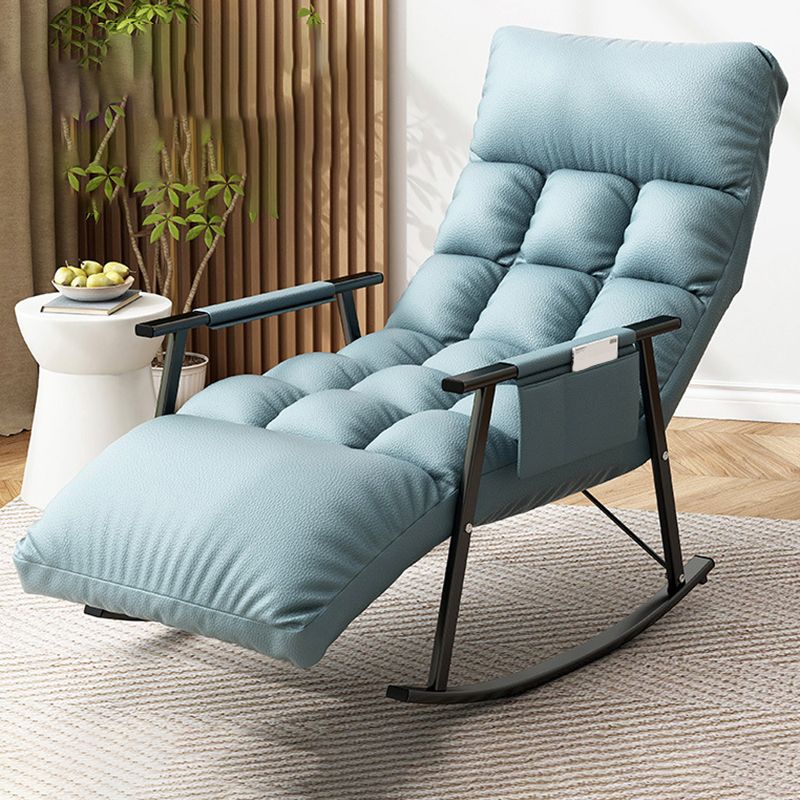 Upholstered Rocking Chair Reclining Yellow Rocker Chair for Drawing Room