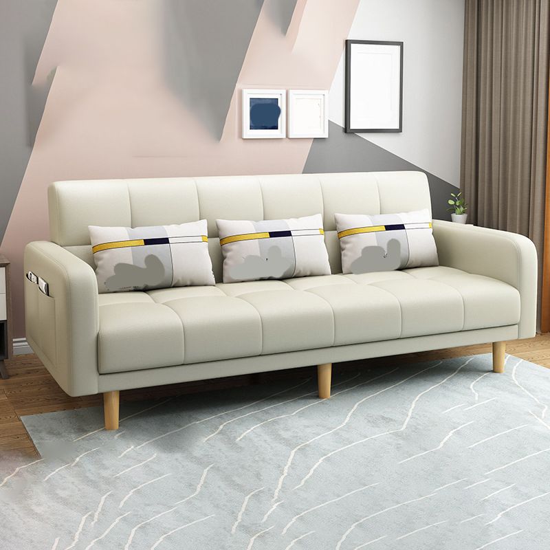 Modern Style Wooden Base Scientific Cloth Cushion with Pillow Rectangular Sofa