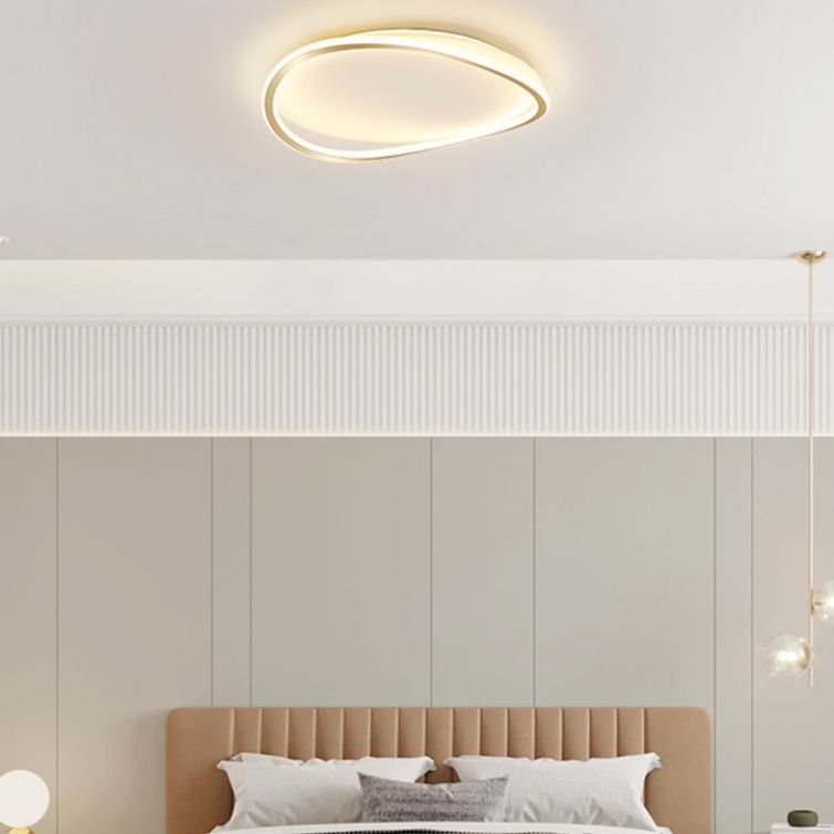 New Modern Metal 1-Light Flush Light Circle LED Ceiling Mounted Light for Bedroom