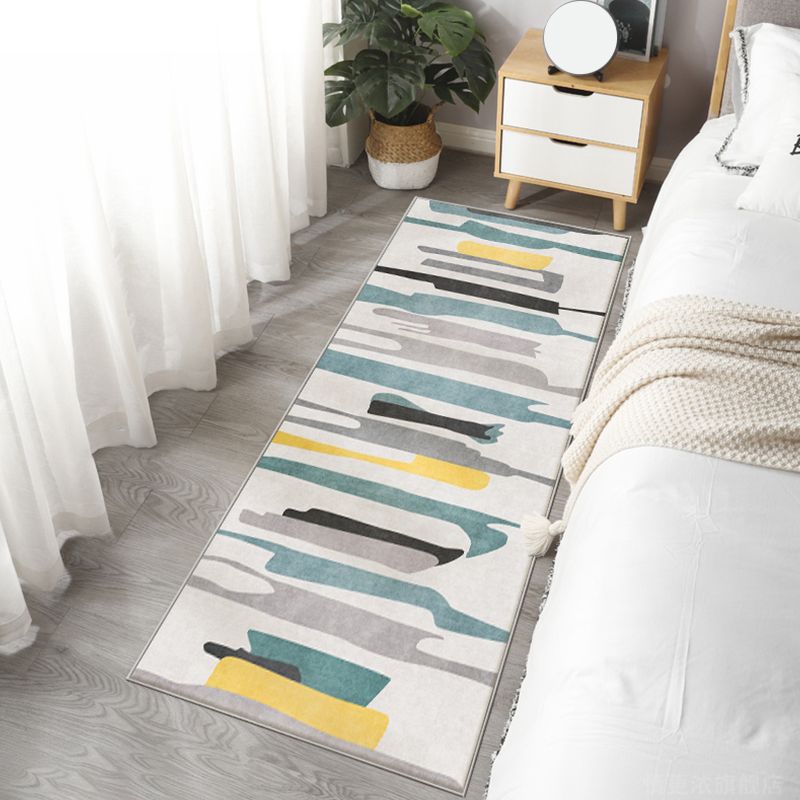 Creative Nordic Rug Colorblock Rug Pet Friendly Anti-Slip Washable Area Rug for Decoration