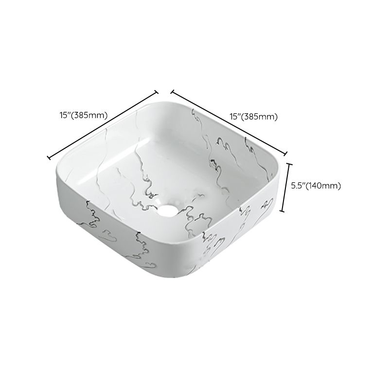 Modern Porcelain Trough Sink Oval-shape Trough Bathroom Sink