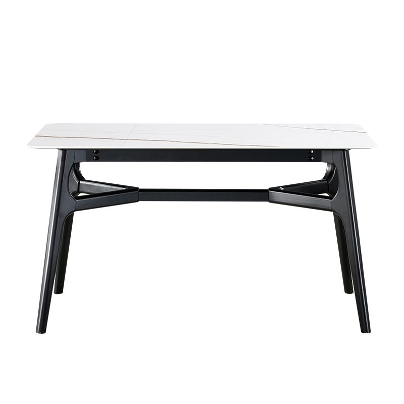 Modern 1/3/4/5/6 Pieces Dinette Set Rectangle White Stone and Wood Dining Set