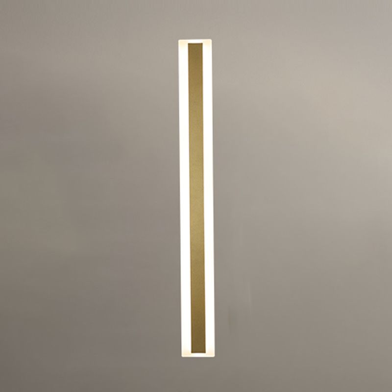 Metal Linear Shape Wall Mount Lighting Modern 1-Light Wall Mount Light Fixture in Gold