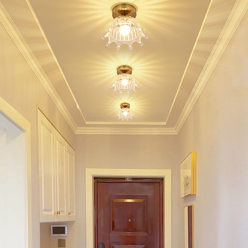 Modern Ceiling Lamp Creative Flush Mount Light Fixture with Glass Shade for Corridor