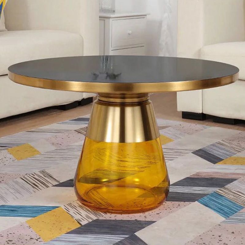 29.53 inch Wide Contemporary Sofa Side Accent Table Glass Round Side End Table