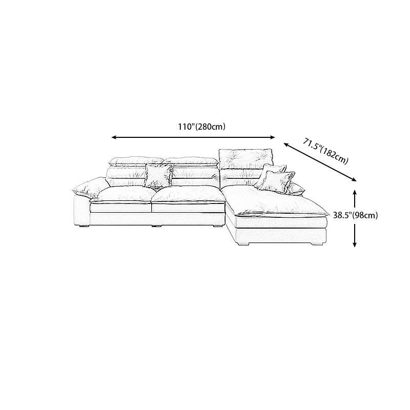 Square Arm Cushion Back Contemporary Removable Cushions Sofa & Chaise