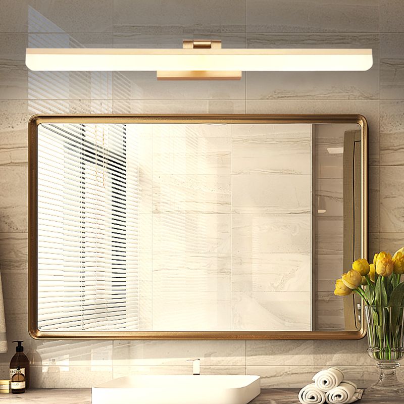 Metal Linear Shape Mirror Wall Light Modern Style 1 Light Mirror Wall Mount Light