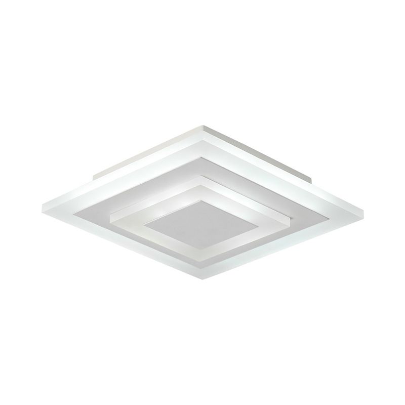 Lámpara de techo pequeña redonda/cuadrada estilo simple acrílico blanco/café LED empotrado en luz blanca/cálida para pasillo