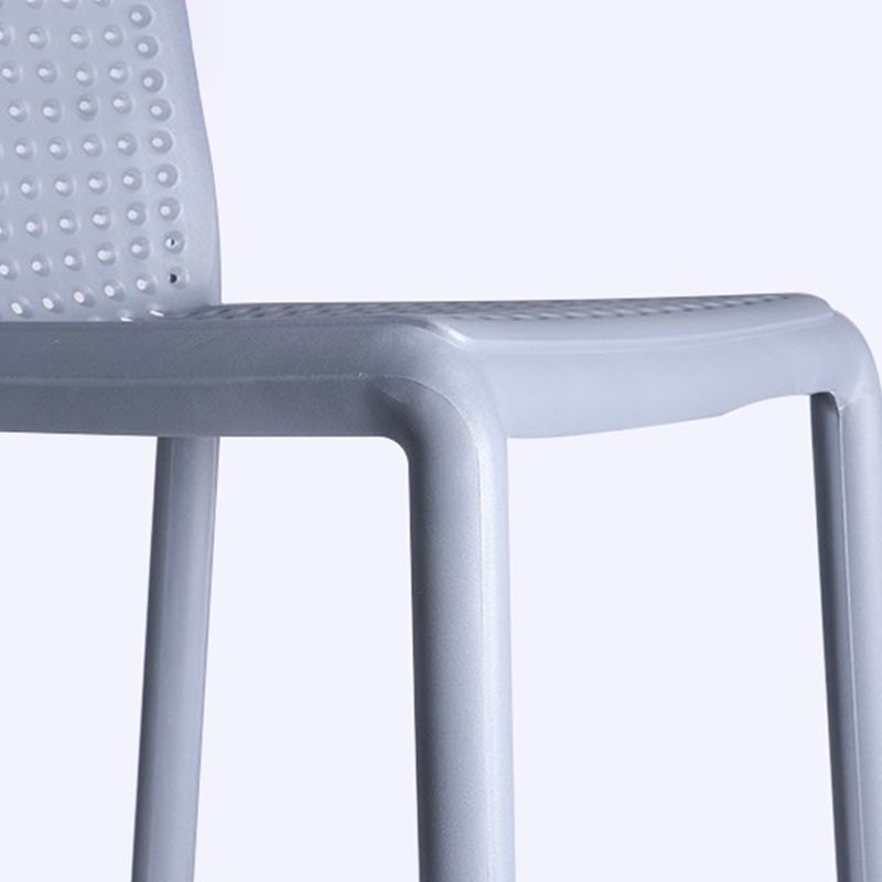 Modern Plastic Counter Stool Low Back Square Stool for Living Room