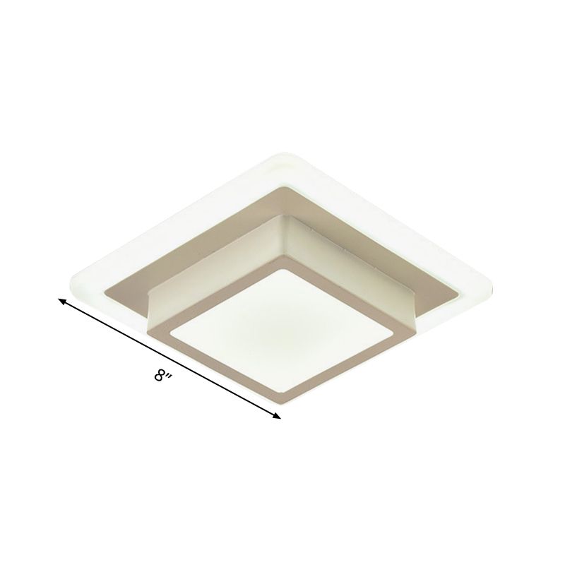 Mini lámpara de techo empotrada redonda/cuadrada, LED de metal contemporáneo, montaje empotrado en blanco/negro, luz blanca/cálida