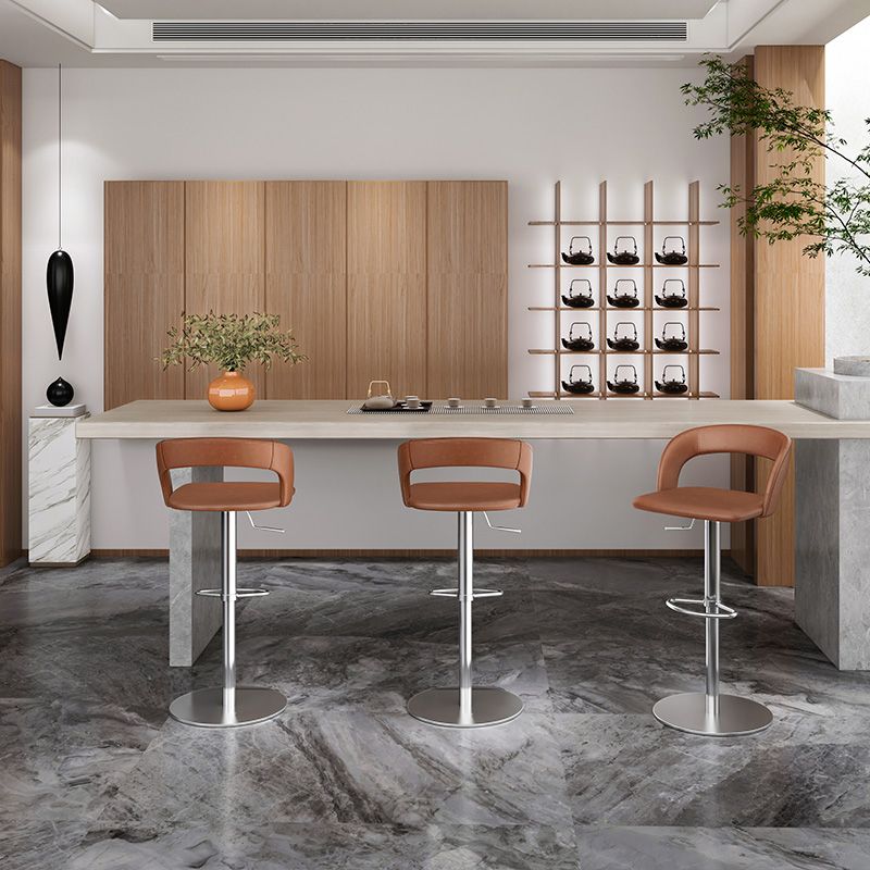 Adjustable Counter Height Stools Modern Faux Leather Bar Stools