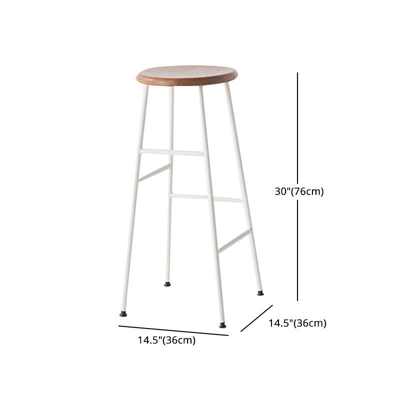 Industrial Iron Backless Barstool Simple Indoor Tall Stool with Square Seat 1 Piece