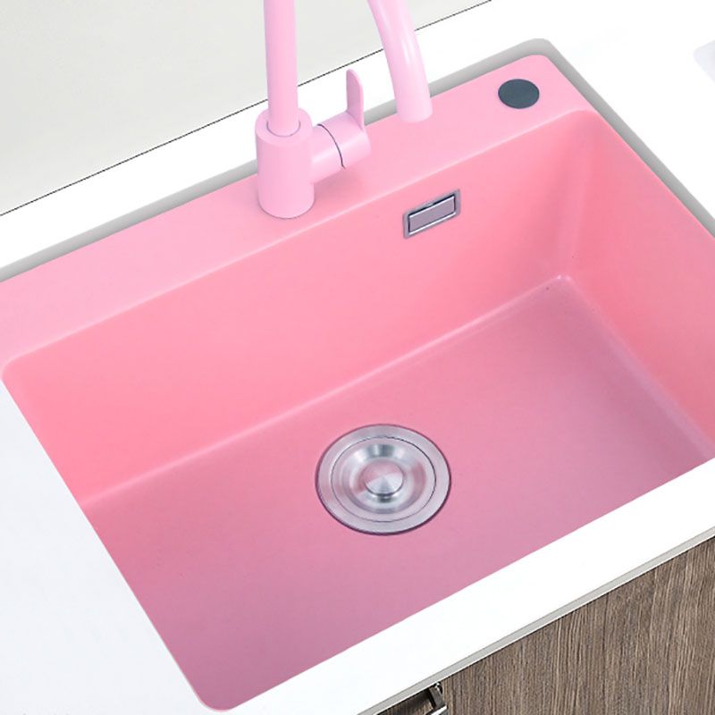 Quartz Kitchen Sink Contemporary Single Bowl Kitchen Sink with Drain Assembly
