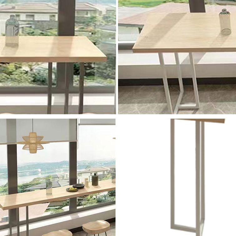 Luxury Rectangle Solid Wood Bar Table Set 1/4/6 Pieces Counter Table with Backless Stools