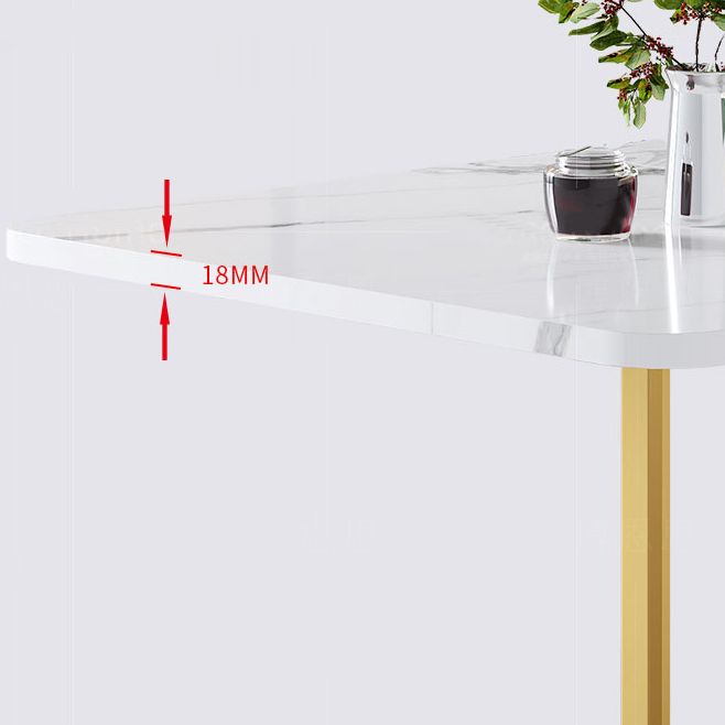 Mesa de comedor rectangular plegable de 59 '' en mesa moderna y moderna blanca con base de caballete