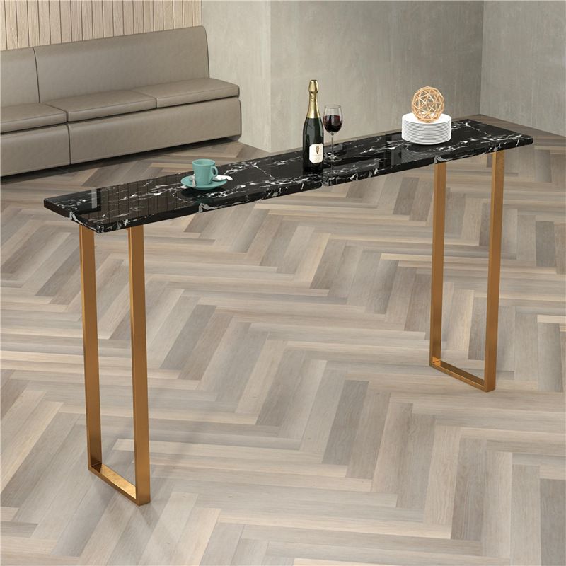 Glam Faux Marble Bar Counter Table Rectangle Bar Counter Table for Kitchen