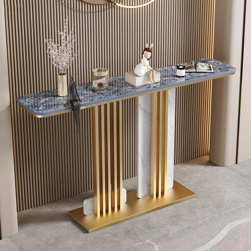 Scratch Resistant Rectangle Table 11.81" W x 31.49" H Stone Table for Hall