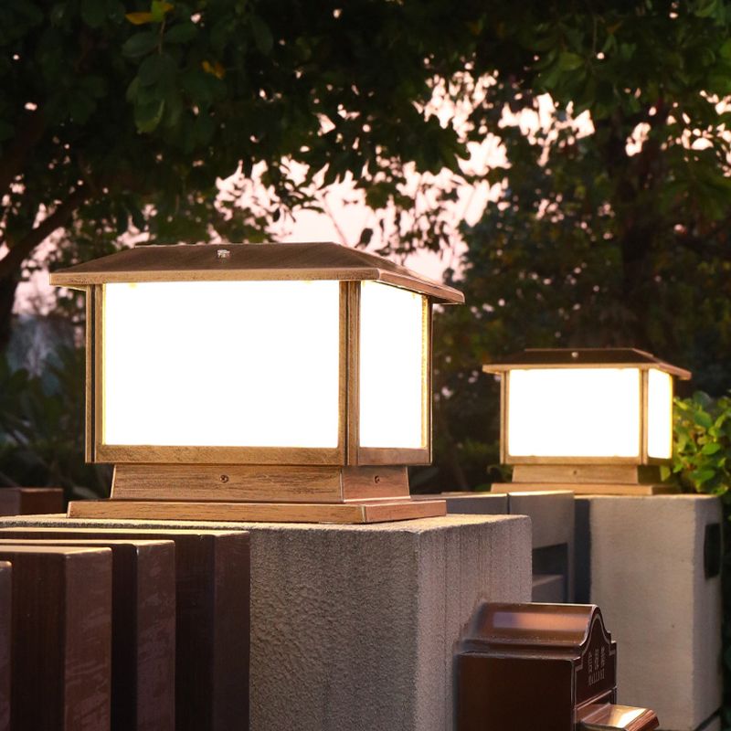 Contemporary Pillar Light Minimalist LED Solar Lighting Fixture for Garden