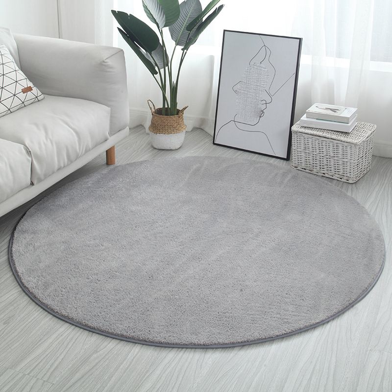 Tapis gris de couleur unie, moderne, en Polyester, résistant aux taches, pour la décoration de la maison