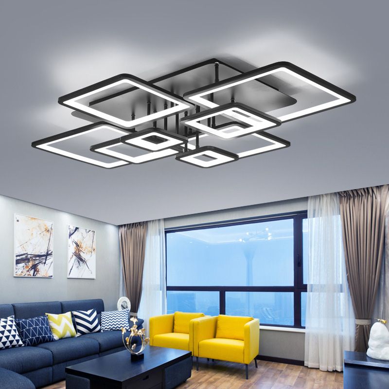 Lámpara de techo de montaje empotrado de metal contemporáneo para sala de estar y dormitorio