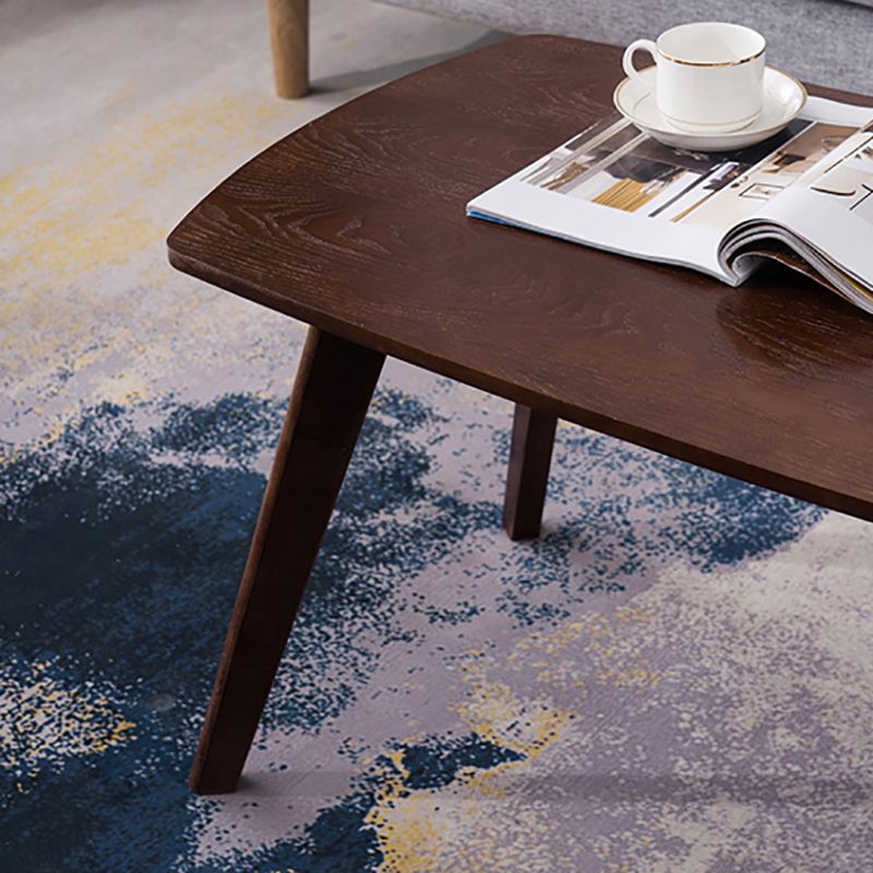 Contemporary Style Coffee Cocktail Table 4 Legs Solid Wood Coffee Table