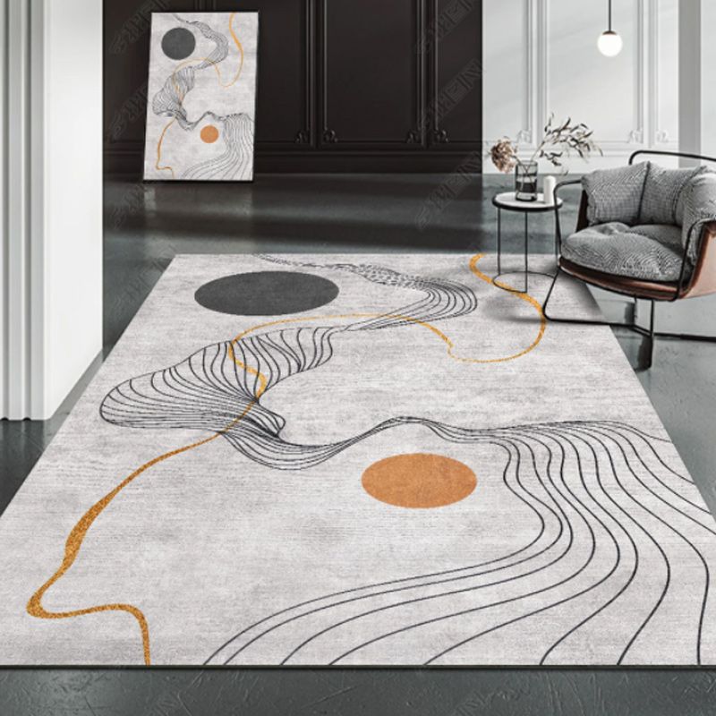 Reddish Brown Modern Carpet Blending Line Carpet Washable Carpet for Home Decor